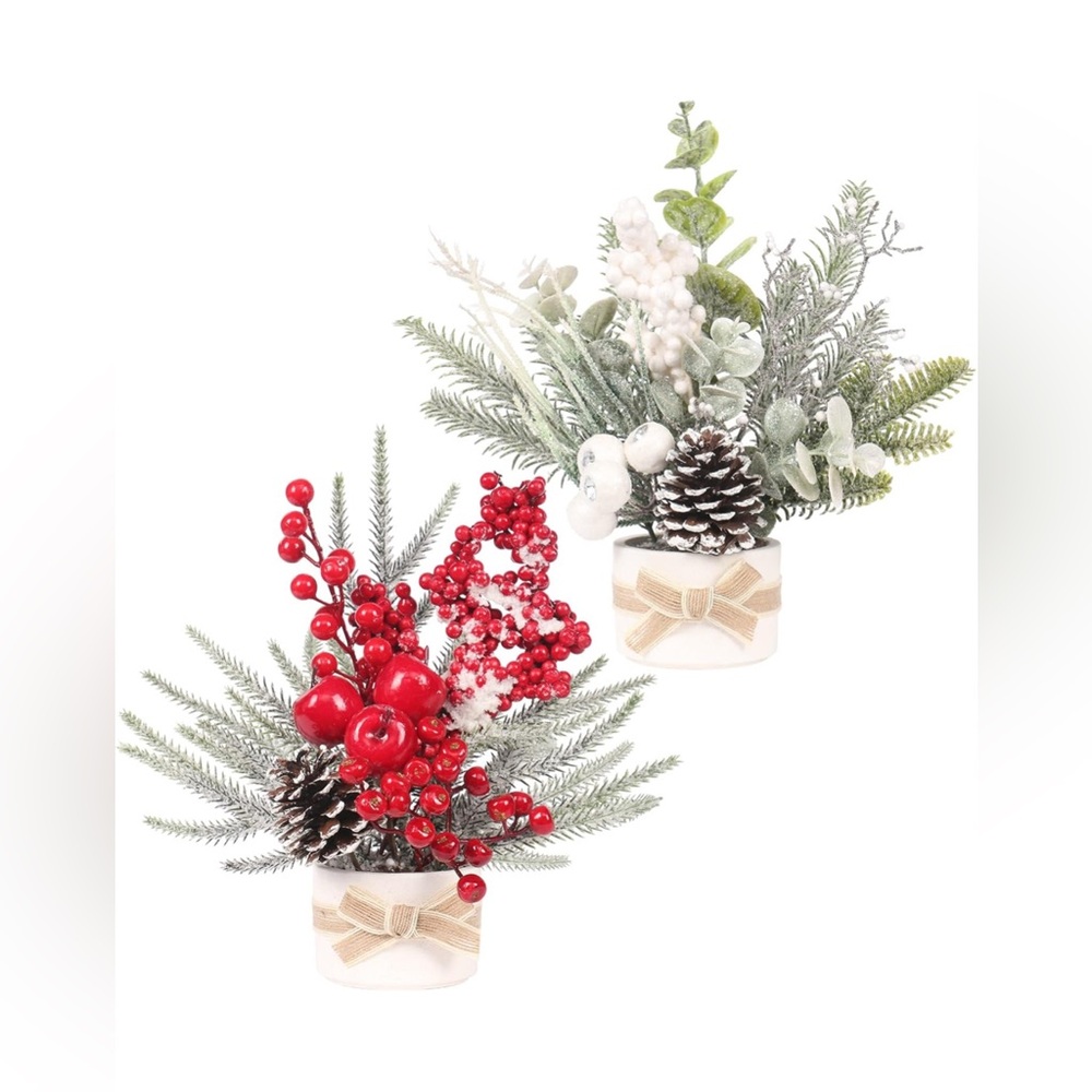 Festive Holiday Arrangements with Red Accents